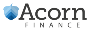 Acorn Finance logo with a blue acorn icon to the left of the word Acorn in large letters and FINANCE in smaller letters underneath, representing reliable financing assistance.
